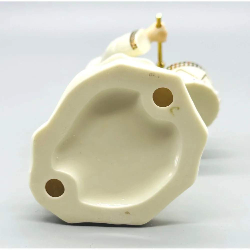 Jade Porcelain Little Drummer Boy Cream Gold Trim Hand Painted Accents Bon Ton‎